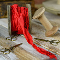 Wstążka vintage old fashion ribbon - czerwona