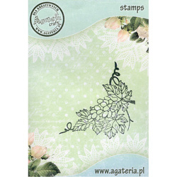 Stempel polimerowy - Winorośl z winogronami narożnik - Agateria