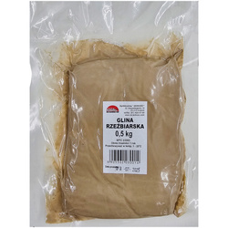 Glina rzeźbiarska 0,5 kg - naturalna glina do modelowania, rzeźbienia i odlewania