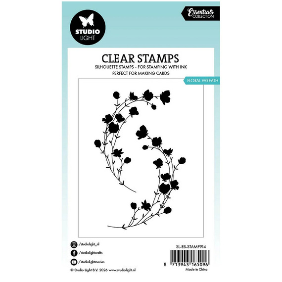 Stempel przezroczysty - Studio Light - Floral wreath wianek z kwiatów