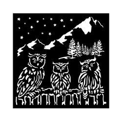 Szablon mix media 3D 18x18cm - The Owl's House - sowy - Stamperia