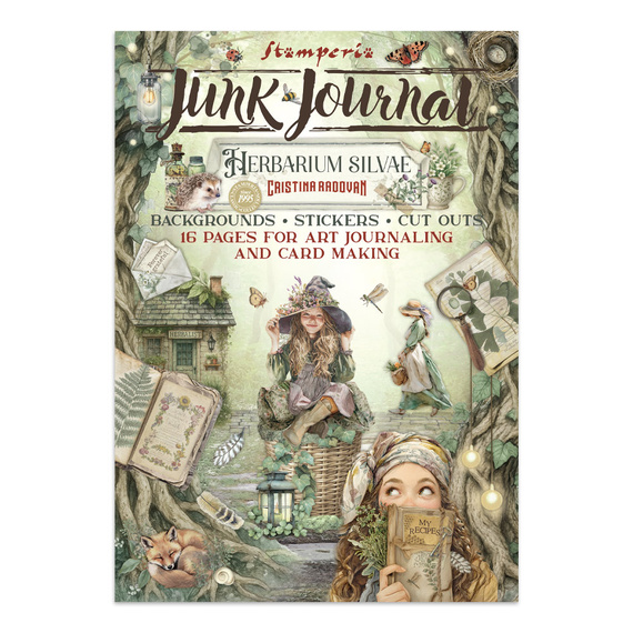 Zestaw papierów, naklejek i elementów Junk Journal - Herbarium Silvae - Stamperia