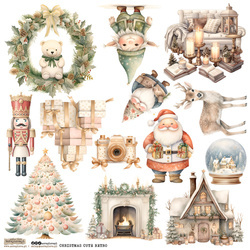 Naklejki papierowe - ScrapLove - Christmas Cute Retro 1