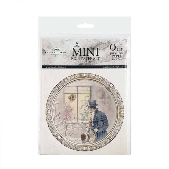 Zestaw papierów ryżowych - ITD RSM061 vintage ramki zima