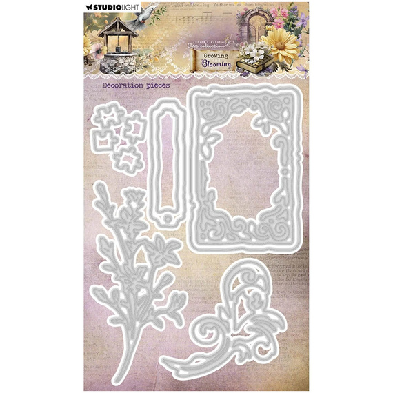 Wykrojnik do papieru - StudioLight - Decoration pieces ramka gałązka zawijas puzzle