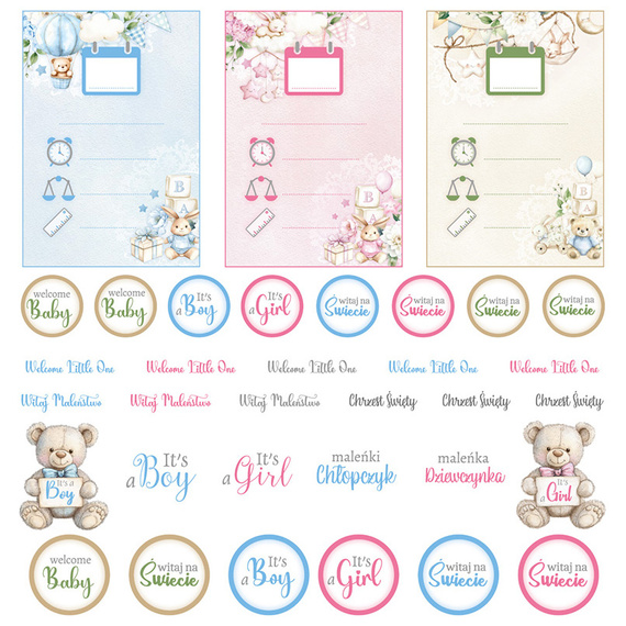Zestaw papierów do scrapbookingu 20x20 - Scrapandme - Oh, Baby