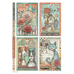 Papier ryżowy do decoupage A4 - Furry Friends 4 karty - Stamperia