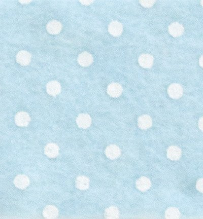 Filc 30x40cm jasny niebieski w białe kropki