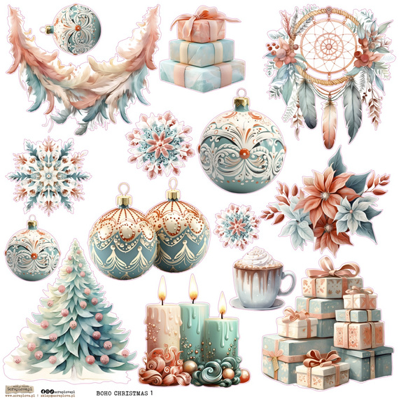 Naklejki papierowe - ScrapLove - Boho Christmas 1