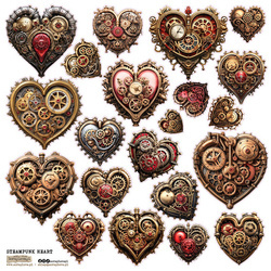 Naklejki - ScrapLove - Steampunk Heart