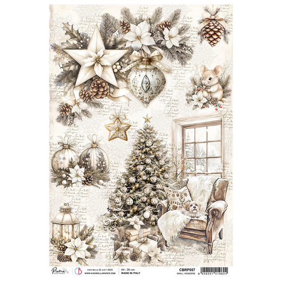 Papier ryżowy do decoupage A4 - Ciao Bella - Winter Season Small Wonders