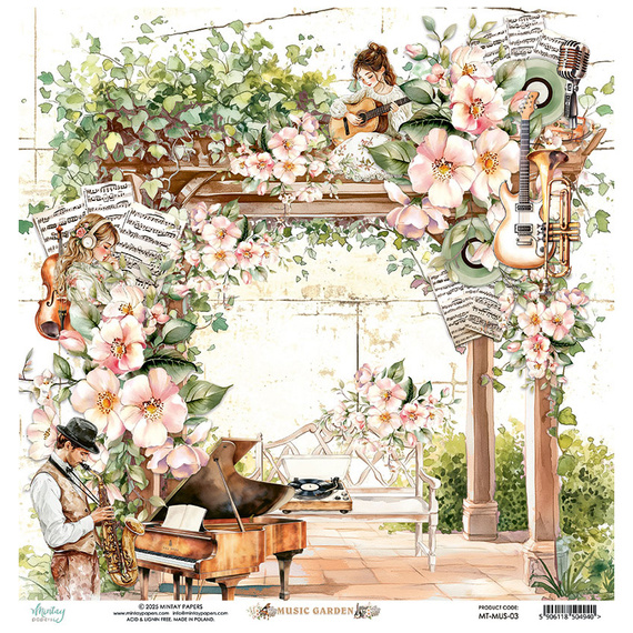 Papier do scrapbookingu 30x30 - Mintay - Music Garden 03