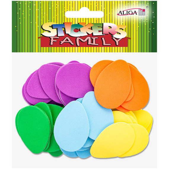 Naklejki wielkanocne piankowe jajka - 40szt.