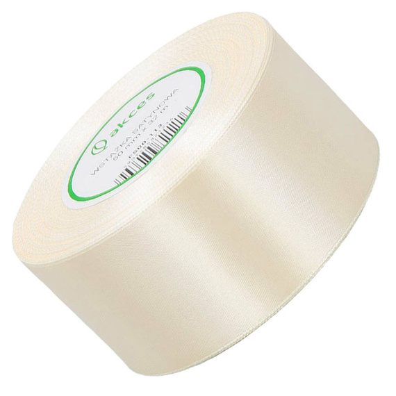 Wstążka satynowa jasna kremowa 50mm - 32mb