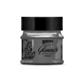 Farba akrylowa Glamour - Pentart - metaliczne czarne srebro 50ml