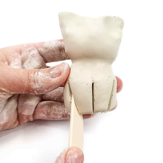 Zestaw kreatywny z gliną samoutwardzalną - miś i zwierzaki - farbki, narzędzia, pędzelki