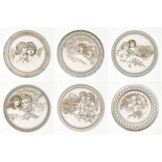 Zestaw papierów ryżowych - ITD RSM059 anioły vintage