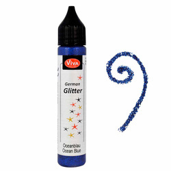 Brokat w kleju - Viva Decor - Ocean Blue granatowy