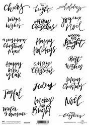 Papier do scrapbookingu A4 napisy świąteczne