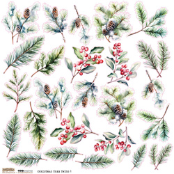 Naklejki papierowe - ScrapLove - Christmas Tree Twigs 1 - Świąteczne gałązki 1