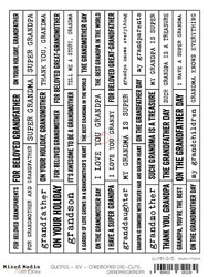 Napisy angielskie tekturki - Craft o'clock - babcia / dziadek