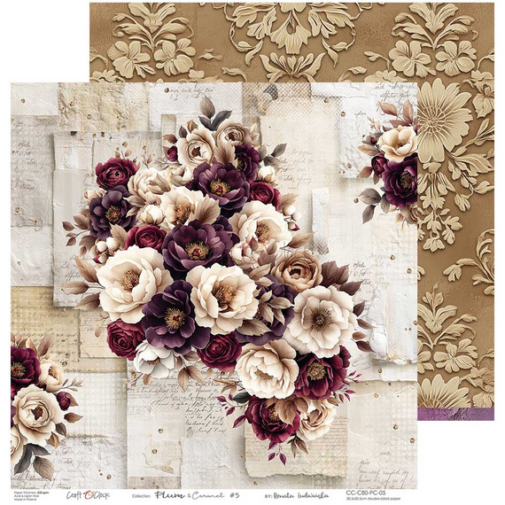 Zestaw papierów do scrapbookingu 30x30 - Craft o'clock - Plum & Caramel