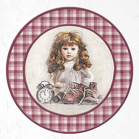 Zestaw papierów ryżowych - ITD - RSM048 różowa kratka, zabawki, maskotki, misie