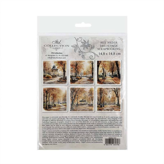 Zestaw papierów ryżowych - ITD RSM101 jesienne widoczki, jesień, park