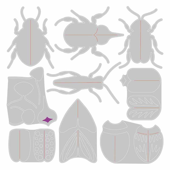 Wykrojnik Sizzix Thinlits - Patterned Bugs owady