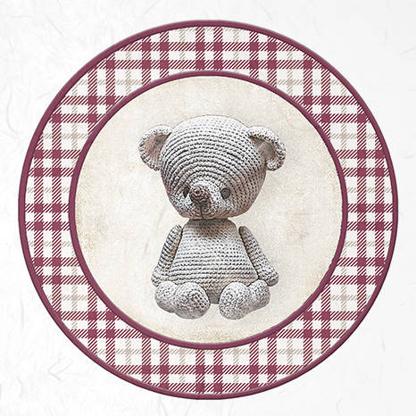 Zestaw papierów ryżowych - ITD - RSM048 różowa kratka, zabawki, maskotki, misie