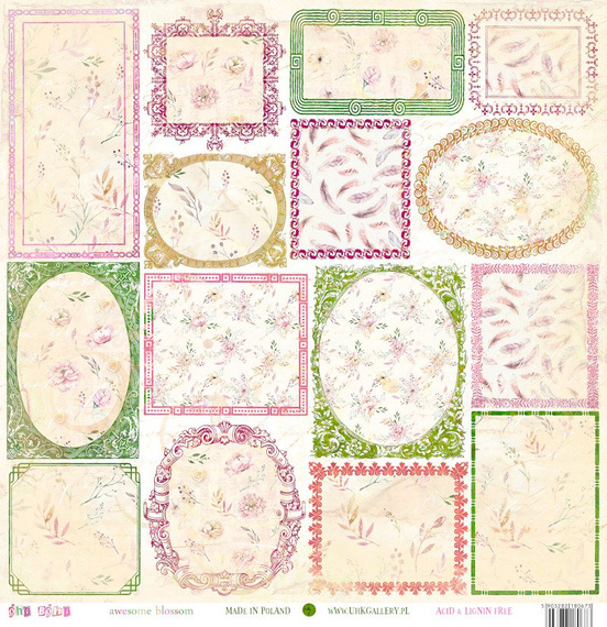 Papier do scrapbookingu 30x30 - UHK Gallery - oho BOHO - Awesome Blossom