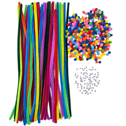 Druciki kreatywne z pomponami - Loveart - mix kolorów