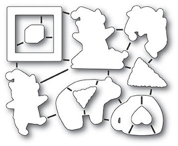 Wykrojnik + stempel - Memory Box - Playtime Elves - zima, elfy