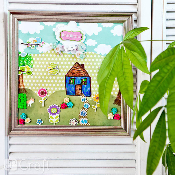 Naklejki brokatowe 3D - powrót ptaszków