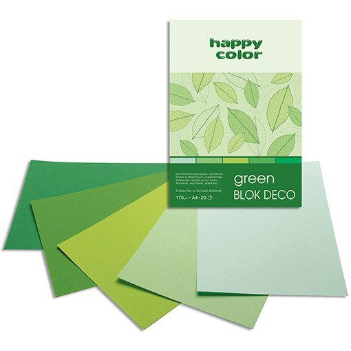Blok Deco Green A4 170g 20ark - kolory zielone