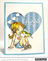 Stempel - Penny Black - Tweetie dziewczynka z papugą