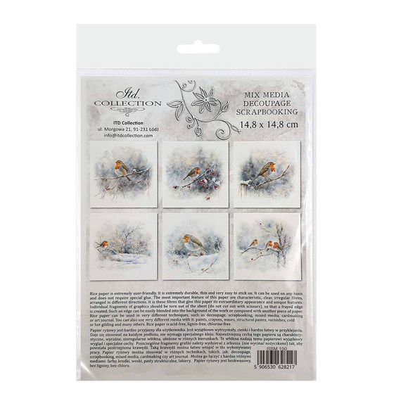 Zestaw papierów ryżowych - ptaszki na gałązce - RSM150 - Itd Collection