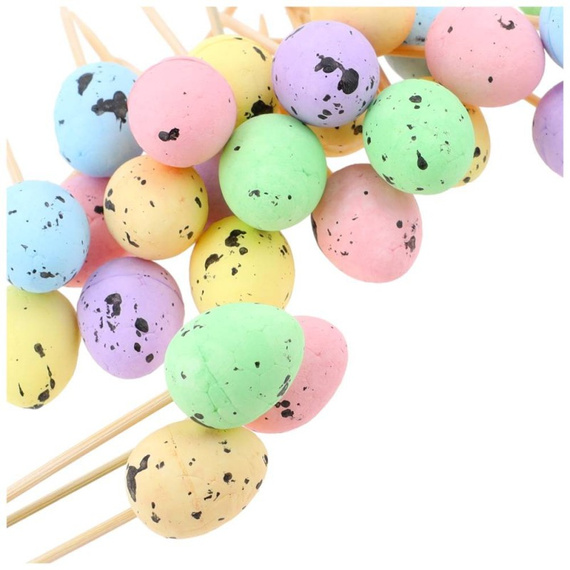 Jajka styropianowe na piku nakrapiane 50 szt miks kolorów