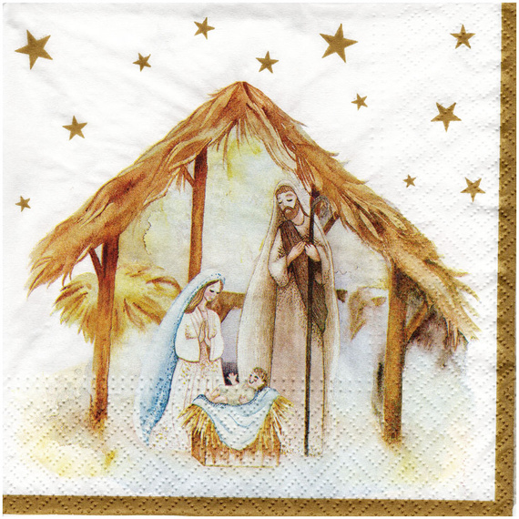Serwetka do decoupage 33x33cm - Szopka - 1szt.