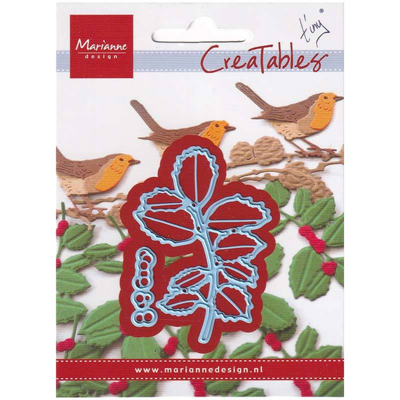 Wykrojnik - Marianne Design - Tiny's Holly - ostrokrzew