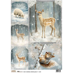 Papier ryżowy A4 - Scraplove - Cozy winter Snowflakes 9 - Ośnieżona przytulna zima