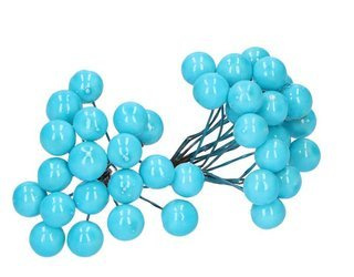 Jarzębina dekoracyjna błękitna na druciku - 1 gałązka