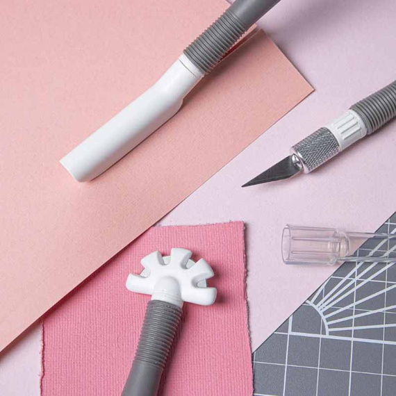 Zestaw narzędzi 3 w 1 - Sizzix trymer nożyk narzędzie do postarzania papieru