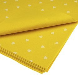 Filc 30x40cm jasny żółty w białe serduszka