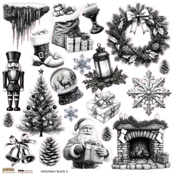 Naklejki papierowe - ScrapLove - Christmas Black 2 - Święta na czarno 2