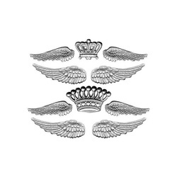 Ozdoby metalowe - Ranger - Idea-Ology - Adornments Regal Antique Nickel korona skrzydła