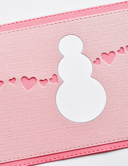 Wykrojnik - Poppystamps - Snowman Love - bałwanek serduszka