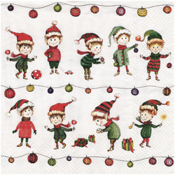 Serwetka do decoupage 33x33cm - Elves at work elfy