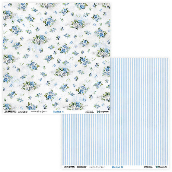 Zestaw papierów do scrapbookingu 30x30 - ScrapAndMe - Blue Roses