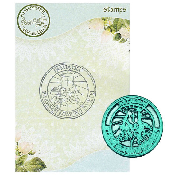 Stempel - koło - pamiątka pierwszej komunii św. 1 - Agateria 7825813